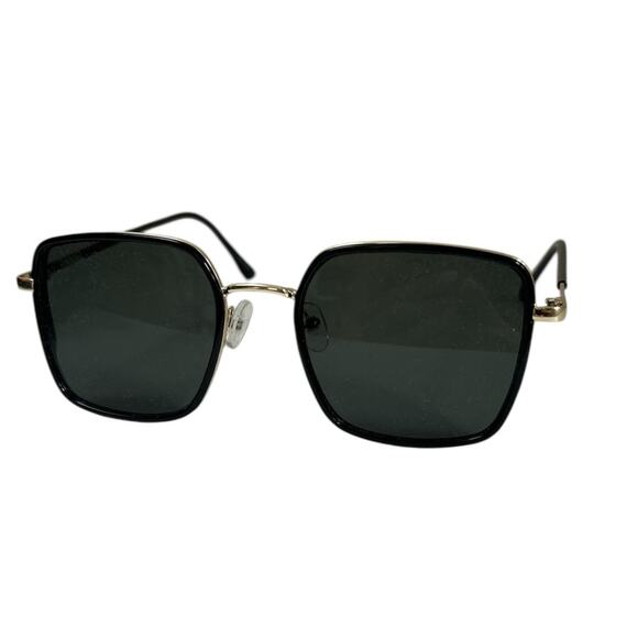 Free People Beau Square Sunglasses in Black Gently Used Boho Quiet Luxury - Picture 2 of 4